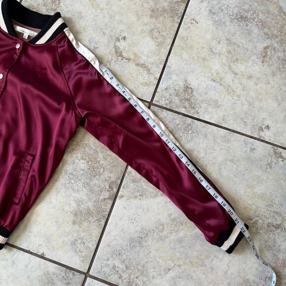Lovers + Friends Revolve Nomad Satin Bomber Jacket Red size Small Colorblock - Picture 10 of 11